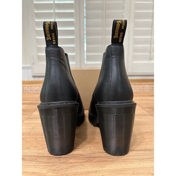 Dr. Martens Docs Hurston Leather Heeled Chelsea Boots Black Sendal Size 8 NWOB - Picture 9 of 12